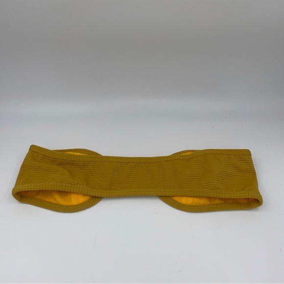 NWOT Fae tallara ribbed bandeau bikini top gold yellow 12952 - Picture 3 of 6
